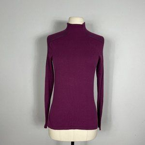 Title Nine Dark Pink Long Sleeve Quarter Zip Cotton Blend Sweater Women’s XS